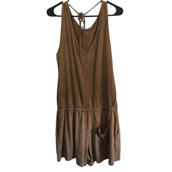 Prana Yellow Gray Shorts Romper Women's Small Hemp One Piece Sleeveless NEW - Picture 4 of 6